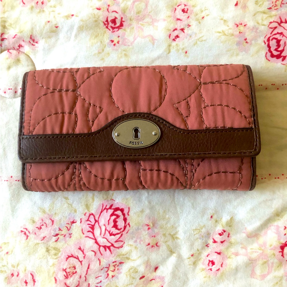 Fossil Key-Per Quilted Nylon Wallet Os - image 1